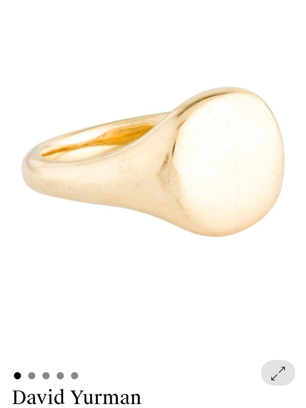 David Yurman Polished Gold Round Signet Ring